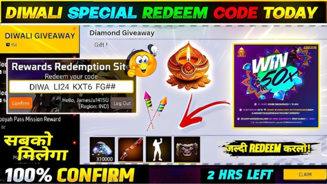 Free Fire Today REDEEM CODE Active: Get 100% Real Redeem Code from here (6 November 2024)